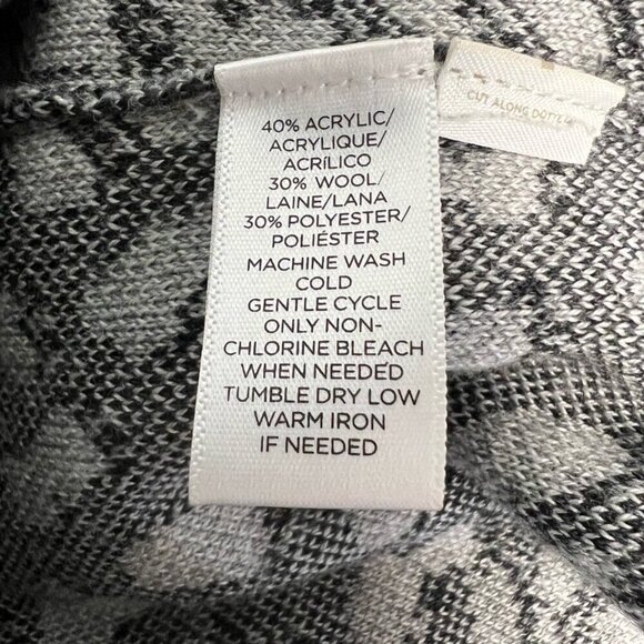 Loft Womens Sweater Dress Multicolor Leopard Ribbed Triangle Neckline Petites S - Picture 9 of 10